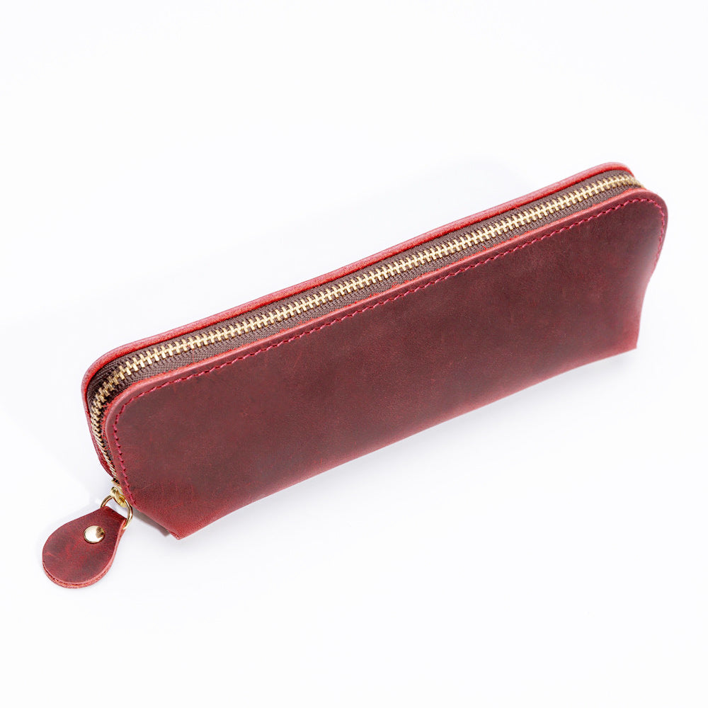 Wholesale Retro Fashion Genuine Leather Creative Pencil Case